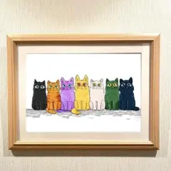 カラフルな猫のイラスト♢ポップアート - メルカリ