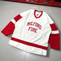 【US古着】MILFORD FIREヴィンテージホッケーシャツ　オーバーサイズのサムネイル