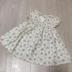 ◇アプレレクール　花柄ワンピース　オフホワイト　オフベージュ　アイボリー80cmのサムネイル