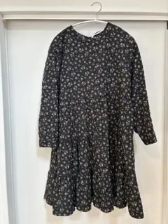 ZARA ブラック フラワープリント ワンピース M