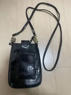 黒のショルダーバッグ 合成皮革　ミニサイズ