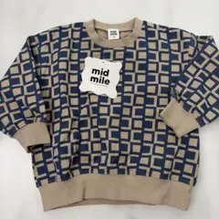 しまむら　むくぞー　コラボ　mid mile 幾何学模様 トレーナー 100cm