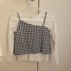 a.v.v チェック柄 長袖カットソー 140