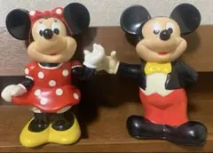 東京ディズニーランド　ソフビ貯金箱　ミッキー&ミニー　当時物　昭和レトロ