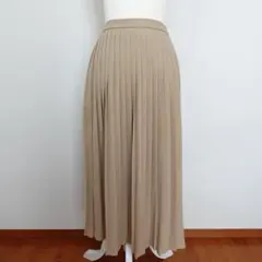ユニクロ シフォンプリーツロングスカート S ベージュ UNIQLO