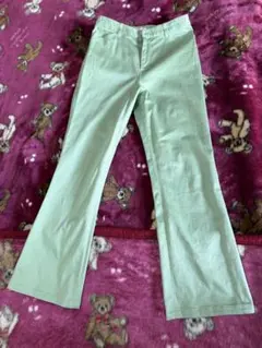 ELLE PLANETEミントグリーン フレアパンツ