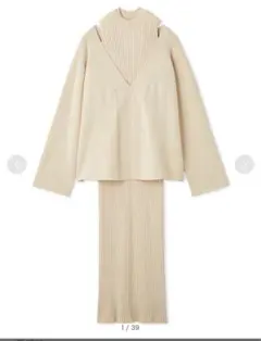 ミラオーウェン　今季　両得レイヤードニットワンピ