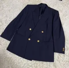 紺ブレ　金ボタン　ダブルボタンジャケット　ウール100%秋冬