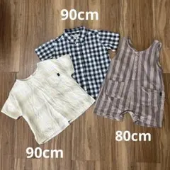 男の子80.90cm 半袖シャツ　夏服　ロンパース　まとめ売り
