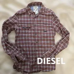 DIESEL チェック柄 長袖ネルシャツ Mサイズ