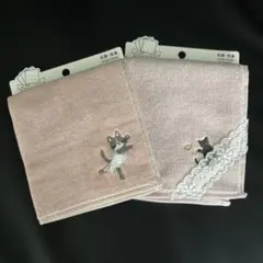 Francfranc タオルハンカチ 2枚セット 猫柄のサムネイル