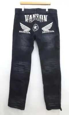 【美品】VANSON(バンソン)バイカーデニム/ストレッチ/ブラック/34インチ 美品】VANSON(バンソン)バイカーデニム/ストレッチ/ブラック/34インチ