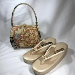 訳あり箱の破損品 草履バッグセット 振袖用 LLサイズ 帯地日本製 