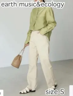 earth music&ecology ストレートデニム パンツ アイボリー S