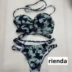 rienda ビキニ モノクロフラワービスチェバンドゥカップビキニ ネイビーのサムネイル