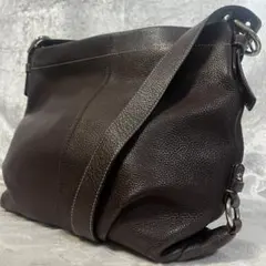 【美品】コーチ ショルダーバッグ 無地 レザー ブラウン F15064