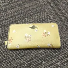 COACH 花柄 長財布 イエロー