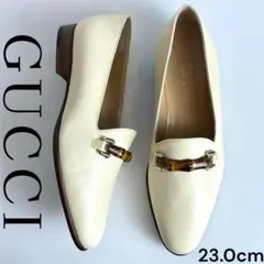 ★未使用級★ GUCCI バンブー レザー レトロ ローファー アイボリー 36のサムネイル