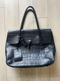 PELLE MORBIDA フラップトートバッグ NAVY