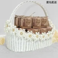 L プチギフト入れ バスケット 結婚式 受付 ウェディング かご 手編みのサムネイル