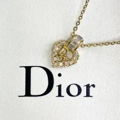 美品✨クリスチャン　ディオール　ネックレス　Dior ハート型　ラインストーン