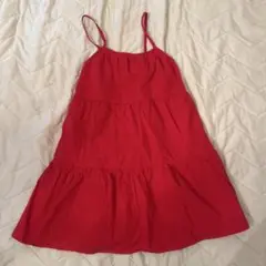 UNIQLO 赤 ティアード ワンピース 120