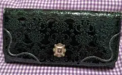 極美品】ANNASUIアナスイ マチルダ 薄マチ長財布 ワイン L字ファスナー 