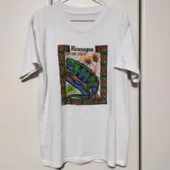 【00s】Tシャツ ニカラグア イグアナ ラスタカラー アニマル 爬虫類 トカゲ