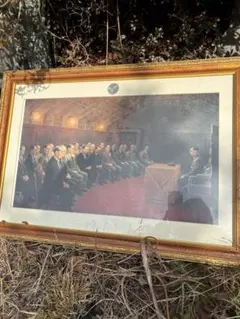 【真作】【複製】複製画　白川一郎　最後の御前会議　昭和史名場面　C138 真作】【複製】複製画 白川一郎 最後の御前会議 昭和史名場面 C138