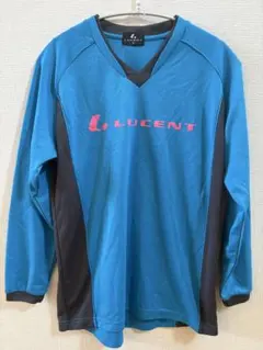 LUCENT テニスウェア 長袖シャツ　Vネック ブルー Mサイズ
