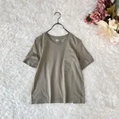 UNIQLO U スーピマコットンクルーネックT（M）カーキ色