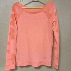 Under Armour 蛍光ピンクオレンジ長袖 Tシャツ レディース