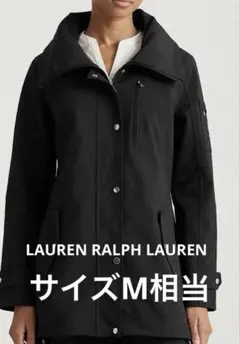 美品】ブラックトレンチコート フード付き