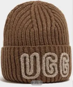 UGG ブラウン ニット帽ロゴ刺繍　WhitePepper ♪店舗完売商品！ UGG ブラウン ニット帽ロゴ刺繍 WhitePepper ♪店舗完売商品！ - メルカリ