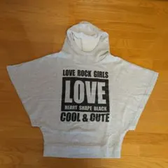 グレー プリント入り パーカー Sサイズ