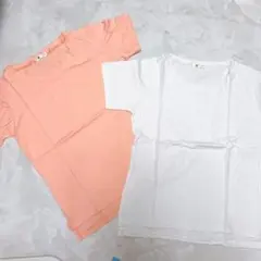XL 半袖Tシャツ 2枚セット 白×サーモン 男女兼用 980