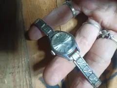 アンティークSEIKO SALVIA手巻き時計 幾何学模様バンド