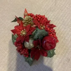 クリスマスオーナメント 2個セット ポインセチア