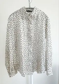 【ZARA】ドット柄サテンシャツ