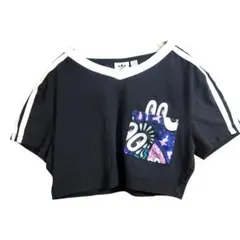 アディダスオリジナルス ショート丈Tシャツ クロップド ポケット トレフォイル