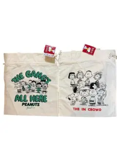 スヌーピー PEANUTS 帆布トート巾着 2枚 新品
