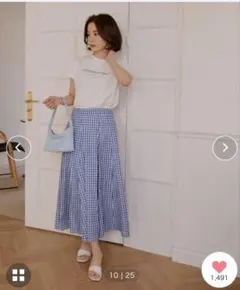 【新品】ギンガムチェックボリュームスカート　coca