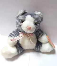 非売品　昭和レトロ　ハニーアニマル　ねこちゃん　ぬいぐるみ　グレー　タグ付き
