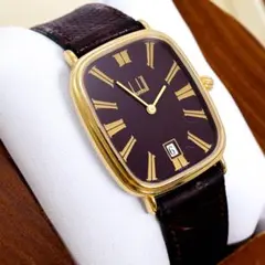 稼働 dunhill 腕時計 デイト ローマン ボルドー スクエア 3506 - メルカリ