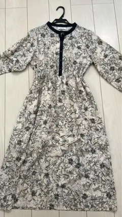 花柄 長袖 ロングワンピース