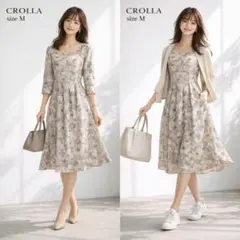 美品✨️クローラ CROLLA　ワンピース 花柄 総柄 38 Mのサムネイル