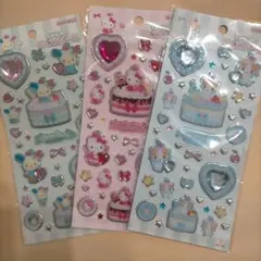 キラキラジュエルシール ウサハナ キティー ふわふわにゃんこ　 セット 正規品