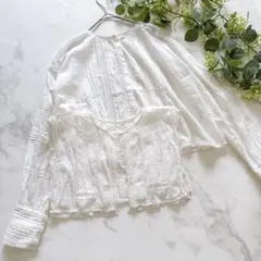 希少✨BEAMS BOY コットンボイル ヴィンテージレース デタッチカラー刺繍