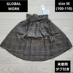 ♥️GLOBAL WORK♥️未使用タグ付　チェックヘムミディスカート　サイズM