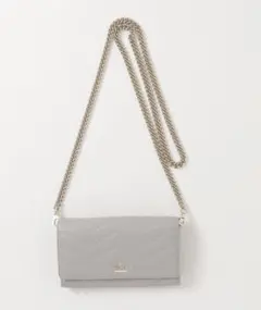 kate spade　チェーンウォレット　キルティング　ショルダー　グレージュ